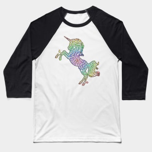 Unicorn Rainbow Maze & Labyrinth Baseball T-Shirt